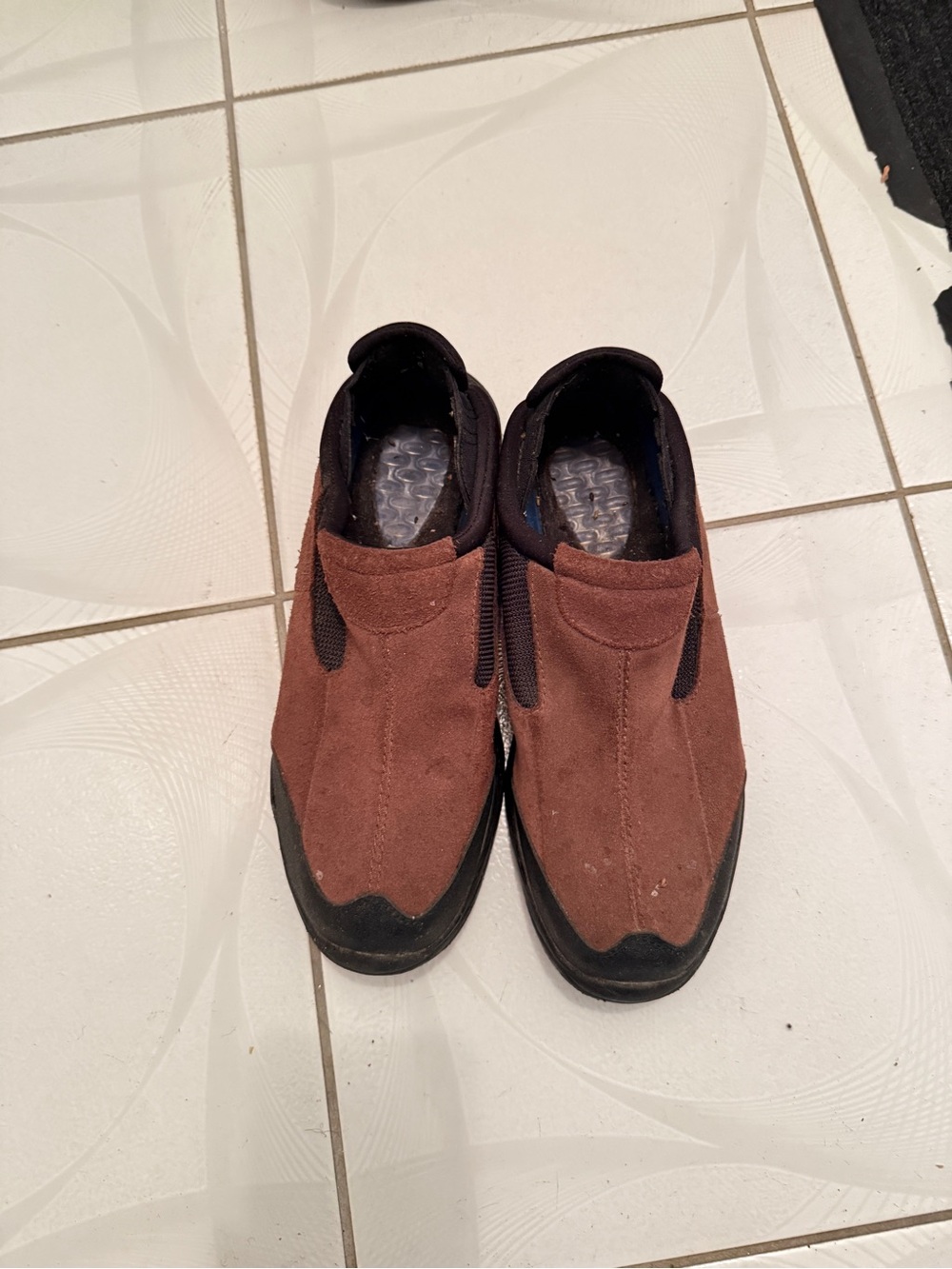 Dr. Scholl's Brown Suede Slip-On Loafers with Black Trim